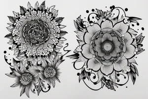 White flower on thick black line tattoo idea