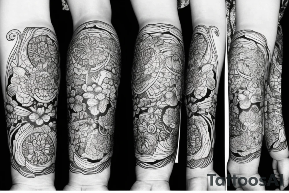 White flower on thick black line tattoo idea