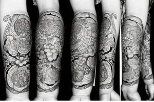 White flower on thick black line tattoo idea