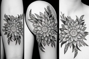 White flower on thick black line tattoo idea