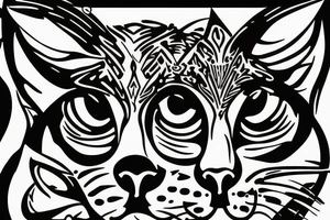 lynx face 
vector lines tattoo idea