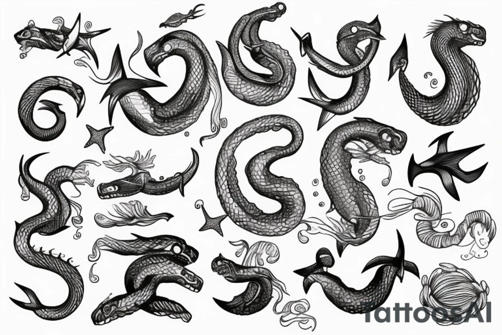 nordic sea serpent, nordic compass tattoo idea