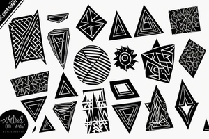 the number 3 % inside a geometric shape tattoo idea