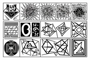 the number 3 % inside a geometric shape tattoo idea
