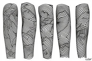 White line work on black, geometric design, flowers tattoo idea