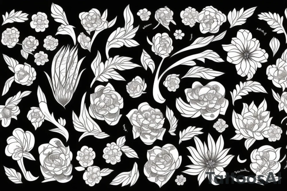 White flower on black tattoo idea