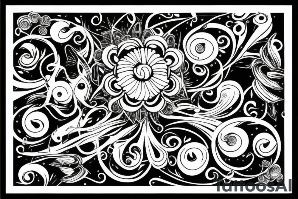 White flower on black tattoo idea