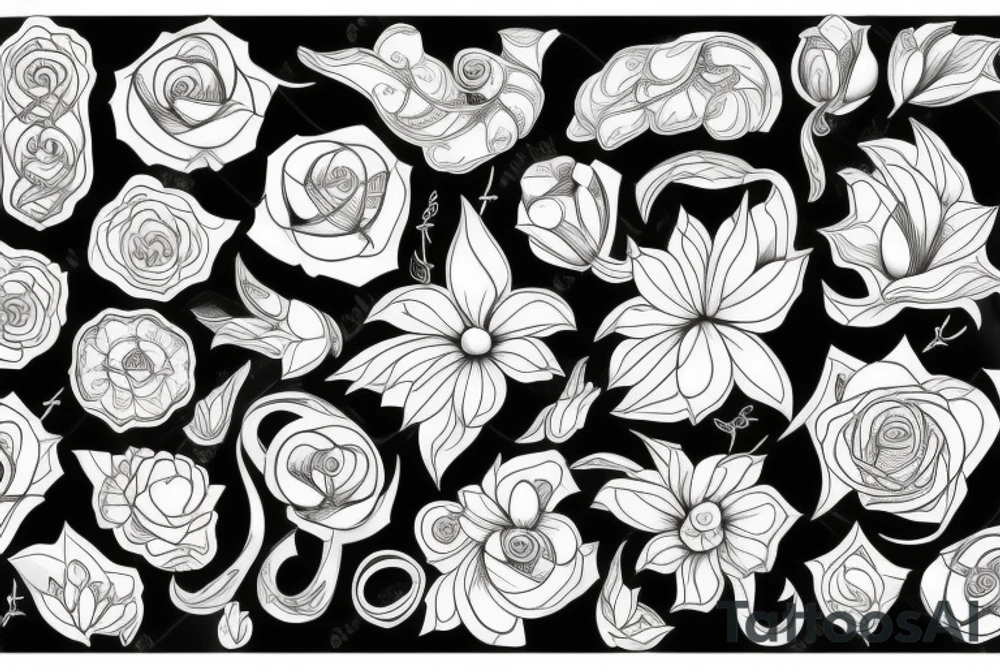 White flower on black tattoo idea