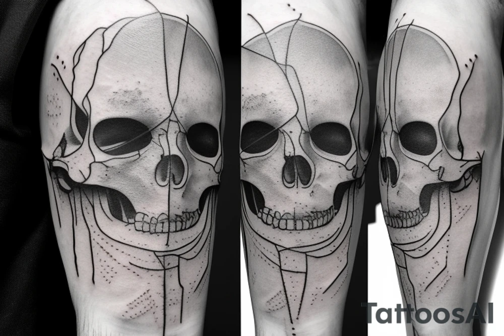 Cracked skull leaking smoke tattoo idea