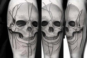 Cracked skull leaking smoke tattoo idea