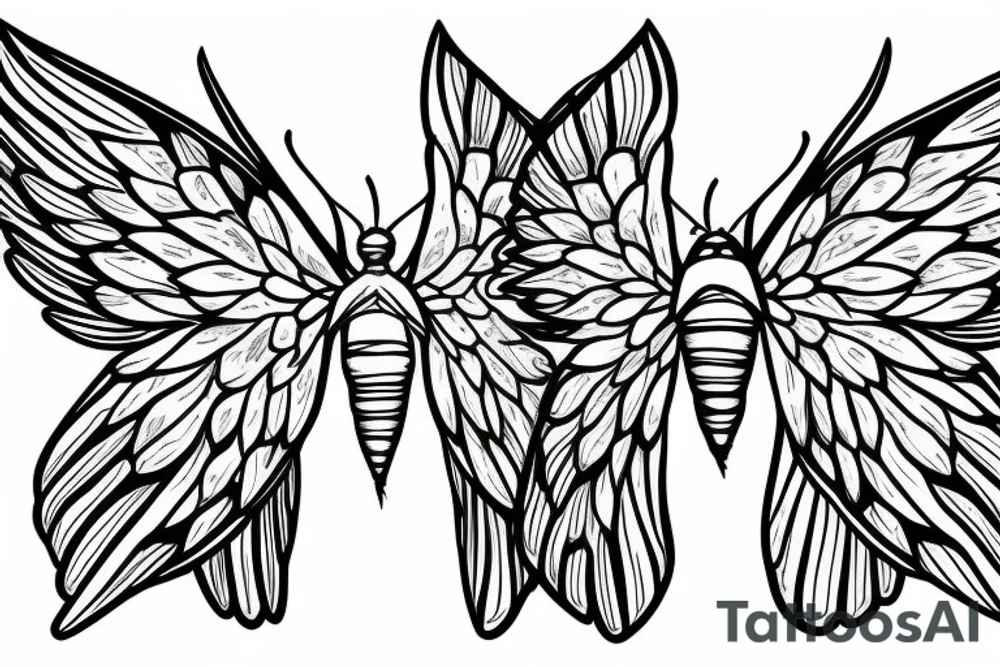 Moth with spread wings top view tattoo idea