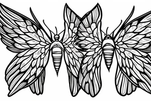 Moth with spread wings top view tattoo idea