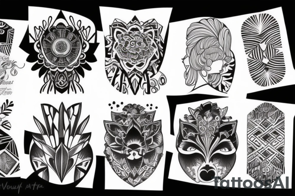 Feminine postmodern pattern tattoo idea