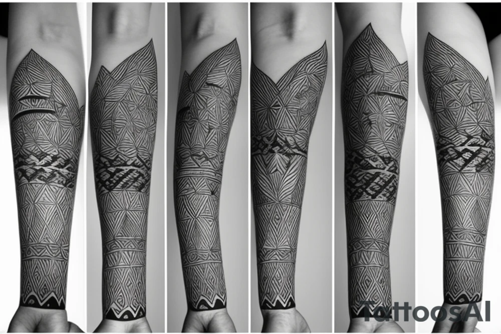 Feminine postmodern pattern tattoo idea