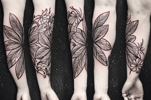 Feminine postmodern flower pattern tattoo idea