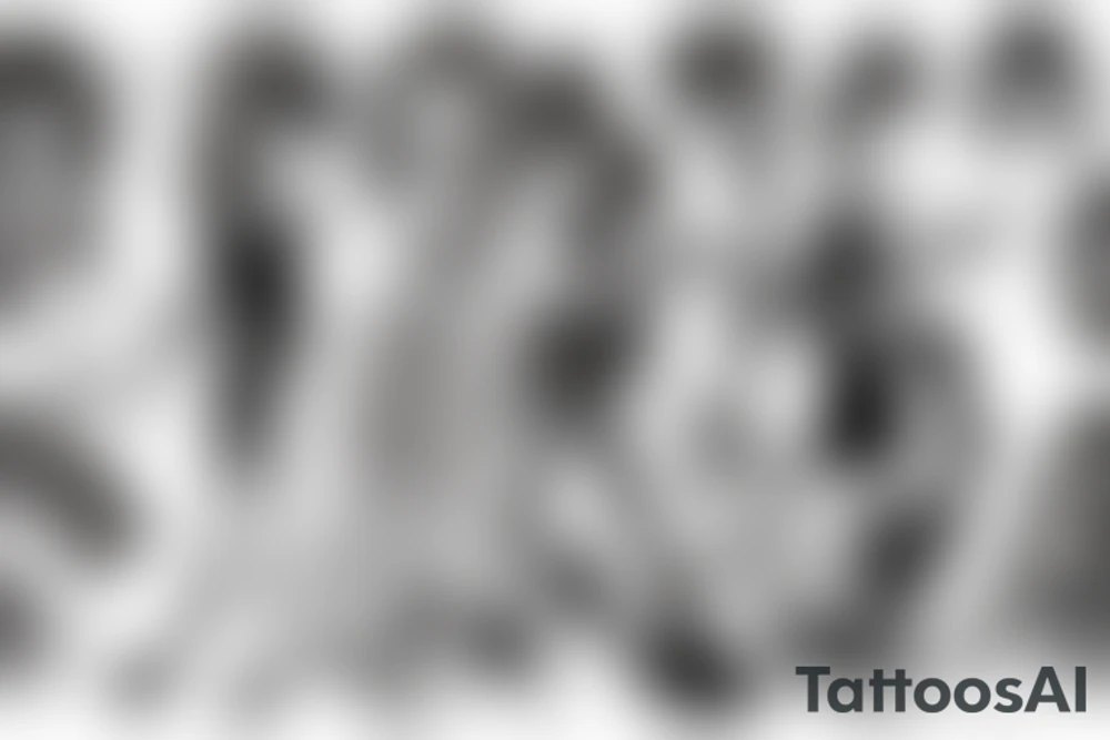 Feminine postmodern band tattoo idea