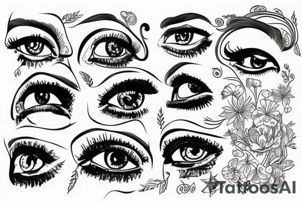 yerevan, pubs, mountains and eyes tattoo idea