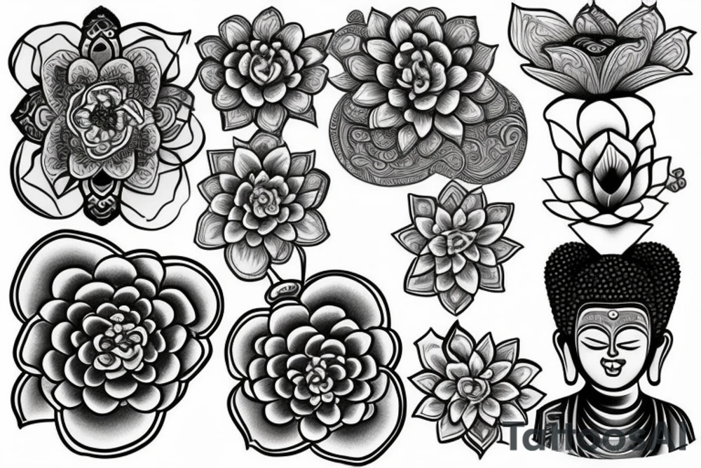 Baby Buddhist flower tattoo idea