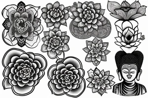 Baby Buddhist flower tattoo idea