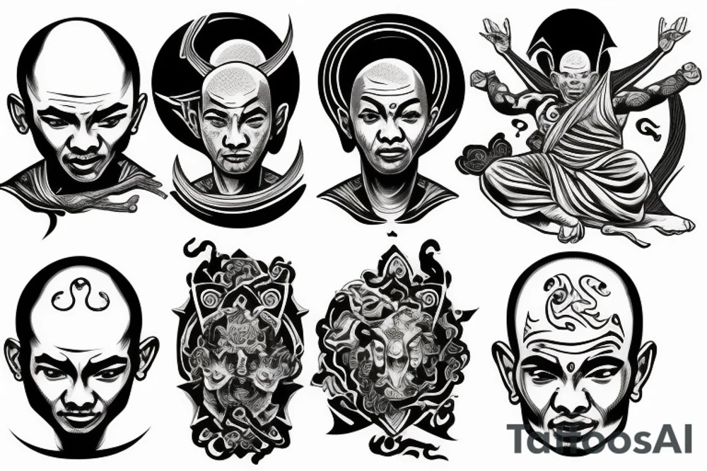 siggitarius with Shaolin monk tattoo idea