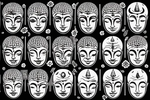 Baby Buddhist monk flower tattoo idea