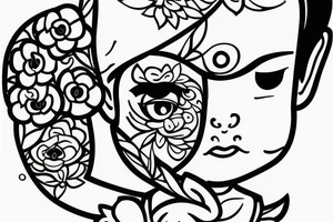 Baby Buddhist monk with flower tattoo idea