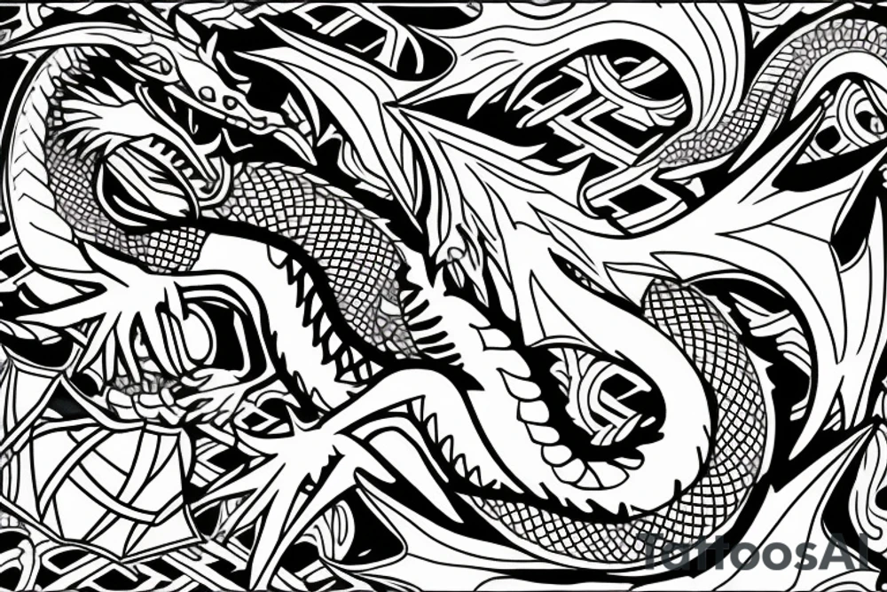 Dragon with hearth tattoo idea