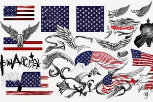 Wing, American flag, military tattoo idea