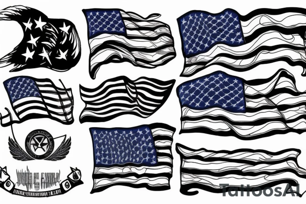Wing, American flag, military tattoo idea