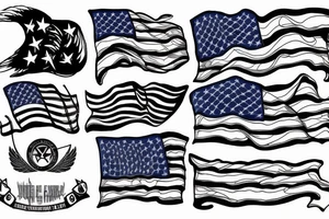 Wing, American flag, military tattoo idea