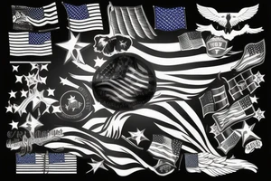Wing, American flag, military tattoo idea