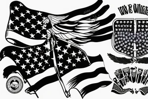 Wing, American flag, military tattoo idea