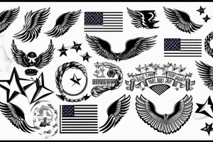 Wing, American flag, military tattoo idea