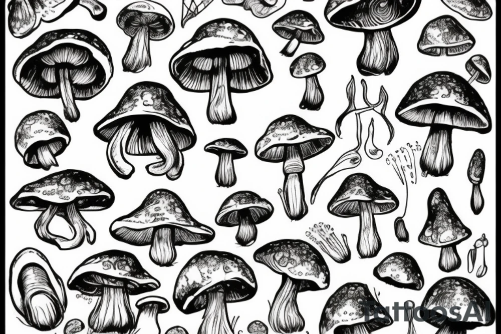 Mushrooms and 3rd eye tattoo idea