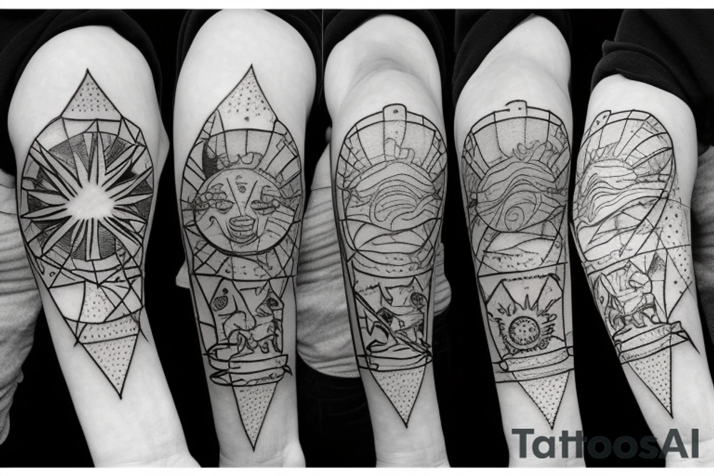 sun shining on an ice cube melting tattoo idea
