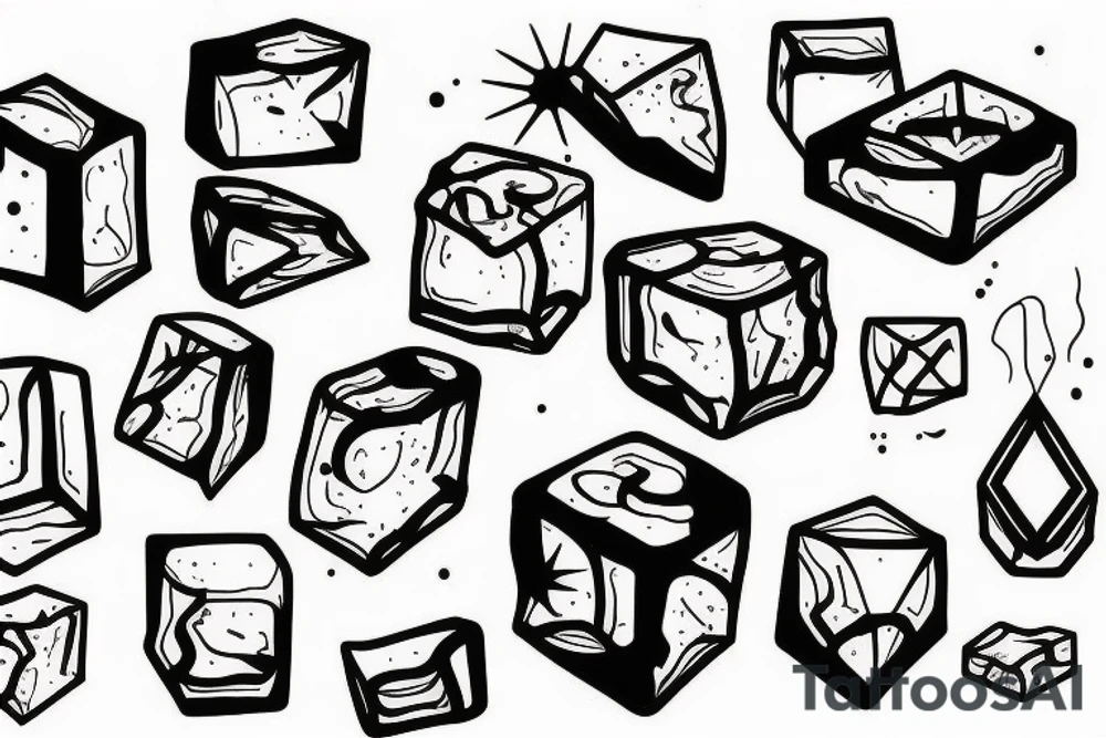 sun shining on an ice cube melting tattoo idea