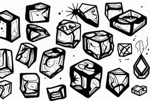 sun shining on an ice cube melting tattoo idea