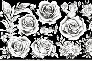 Cameo surrounded by flowers tattoo idea