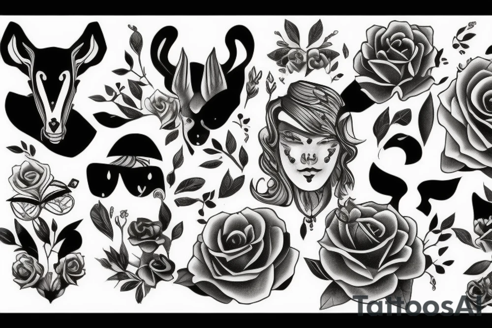 Cameo shadow box tattoo idea