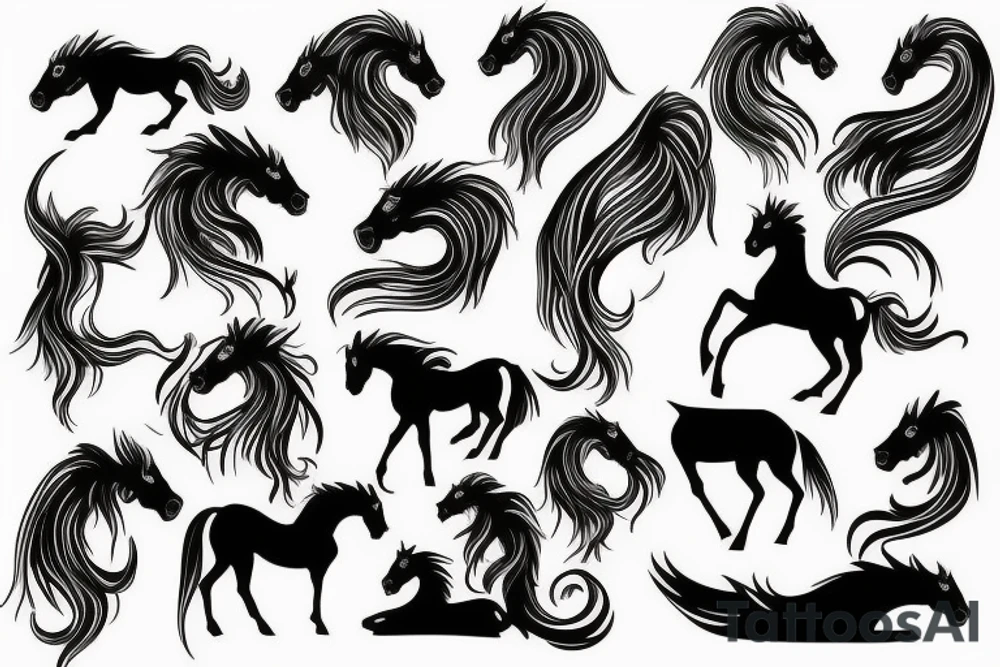 black horse tattoo idea