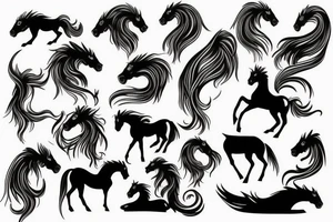black horse tattoo idea