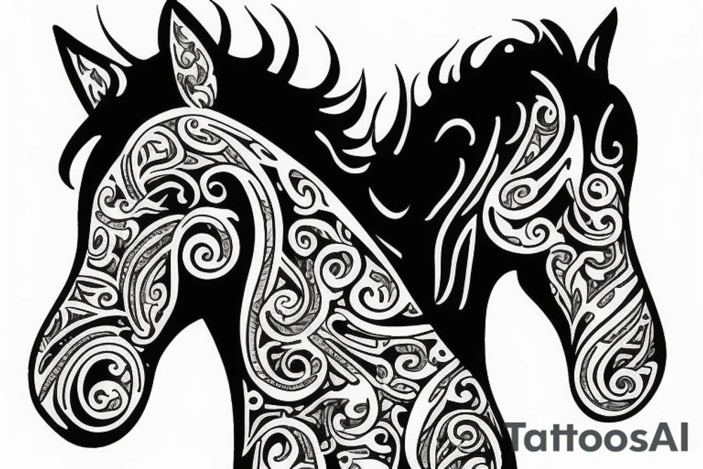 black horse tattoo idea