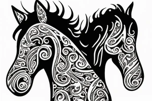 black horse tattoo idea