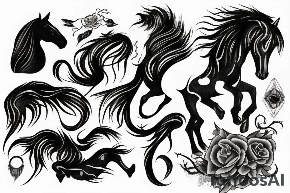 black horse tattoo idea