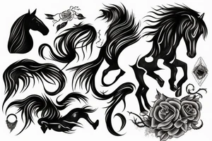 black horse tattoo idea