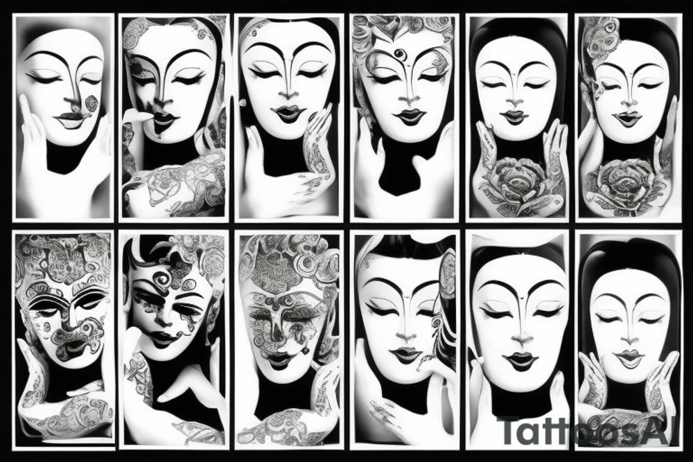 Cameo shadow buddha tattoo idea