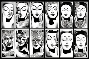 Cameo shadow buddha tattoo idea