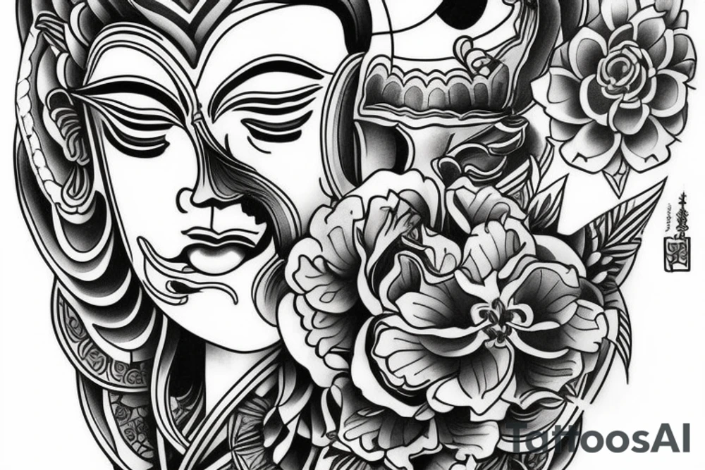 Cameo buddha tattoo idea