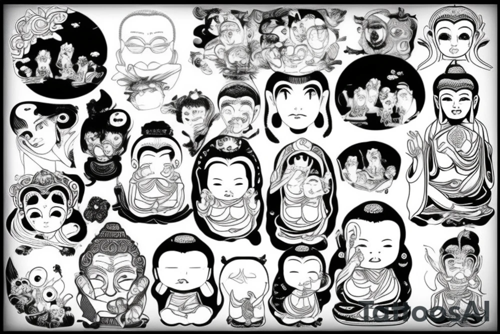 Cameo buddha tattoo idea