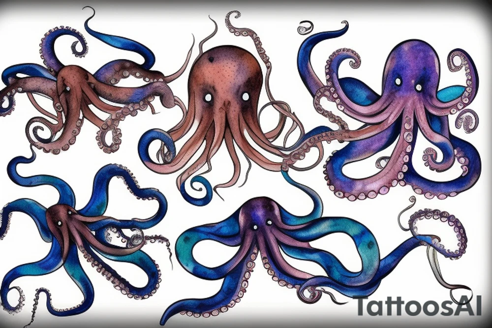 Octopus under water tattoo idea
